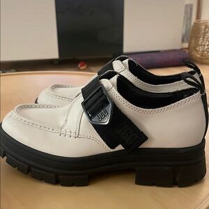 UGG black and white platform loafers women’s